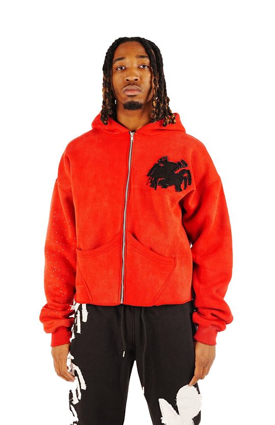 Abstract Zip Up - Red