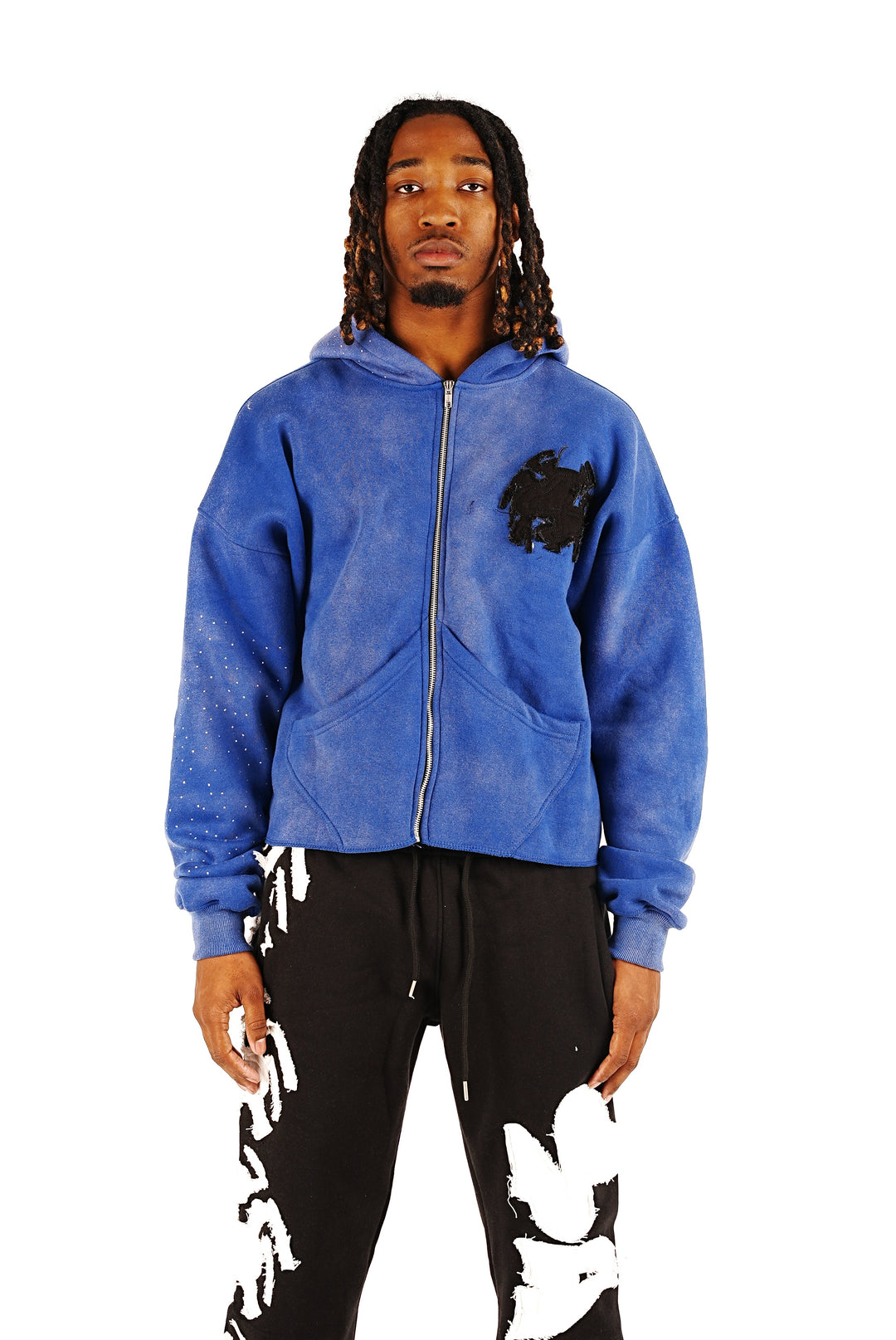 Abstract Zip Up - Blue