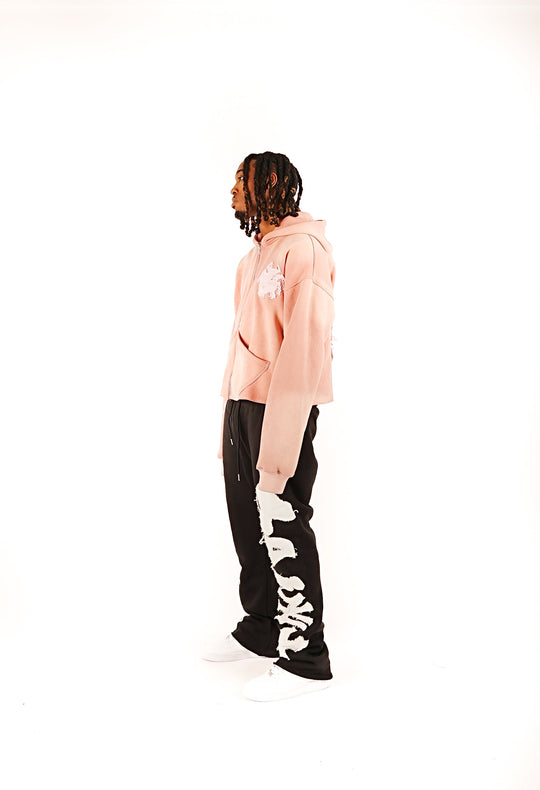 Abstract Zip Up - Salmon