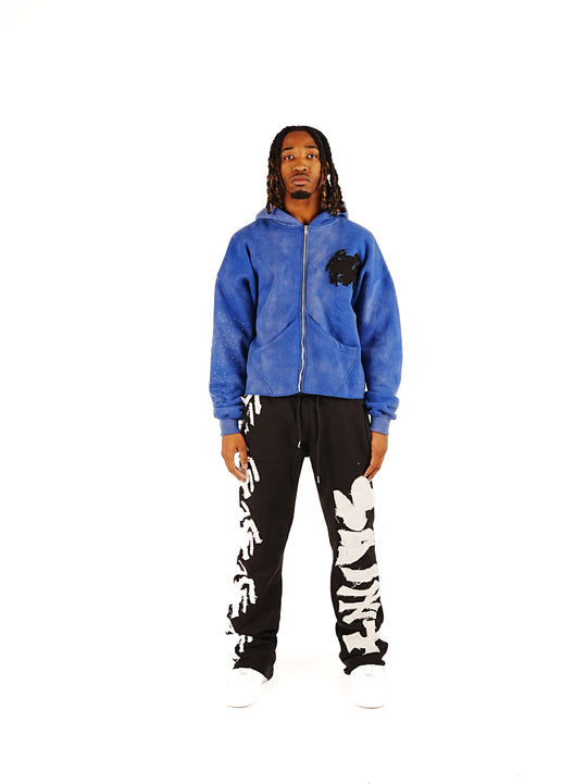 Abstract Zip Up - Blue