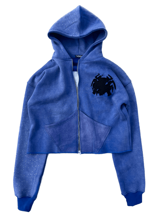 Abstract Zip Up - Blue